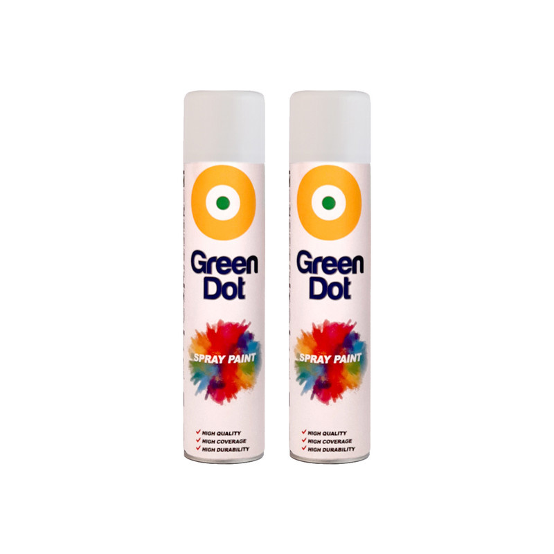 اسپری رنگ سفید مات گرین دات مدل green dot 2 حجم 300 میلی لیتر مجموعه 2 عددی اسپری رنگ سفید مات گرین دات مدل green dot 2 حجم 300 میلی لیتر مجموعه 2 عددی