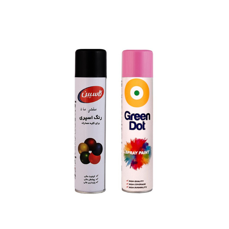 اسپری رنگ صورتی و کاسپین مشکی مات مدل GC-SMM حجم 250 میلی لیتر مجموعه 2 عددی اسپری رنگ صورتی و کاسپین مشکی مات مدل GC-SMM حجم 250 میلی لیتر مجموعه 2 عددی
