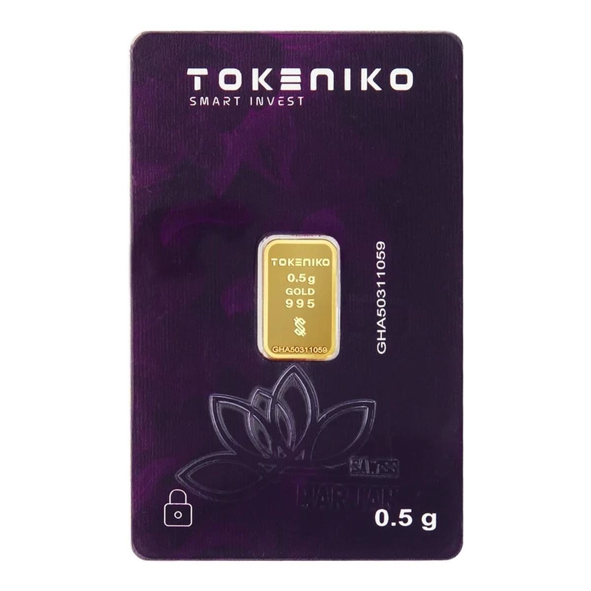 شمش طلا ۰.۵ گرمی 24 عیار توکنیکو مدل GHA-0.5  دورا گالری-small-image