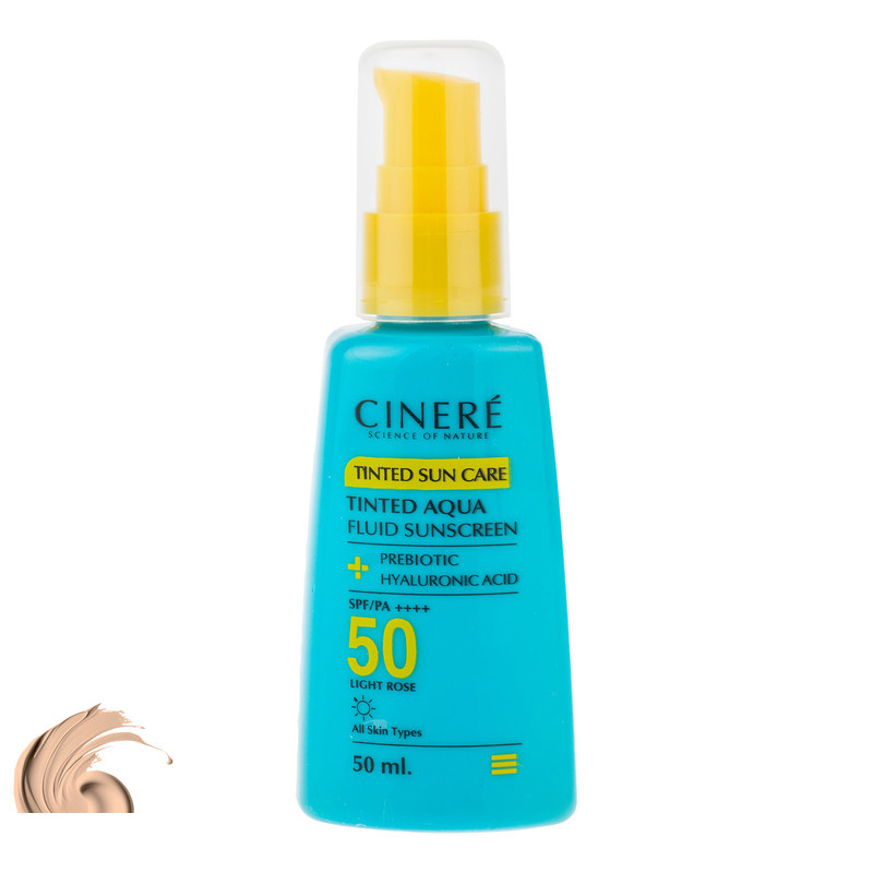 فلوئید ضد آفتاب رنگی لایت رز صورت سینره SPF 50 مدل AQUA مناسب برای انواع پوست حجم 50 میلی لیتر فلوئید ضد آفتاب رنگی لایت رز صورت سینره SPF 50 مدل AQUA مناسب برای انواع پوست حجم 50 میلی لیتر