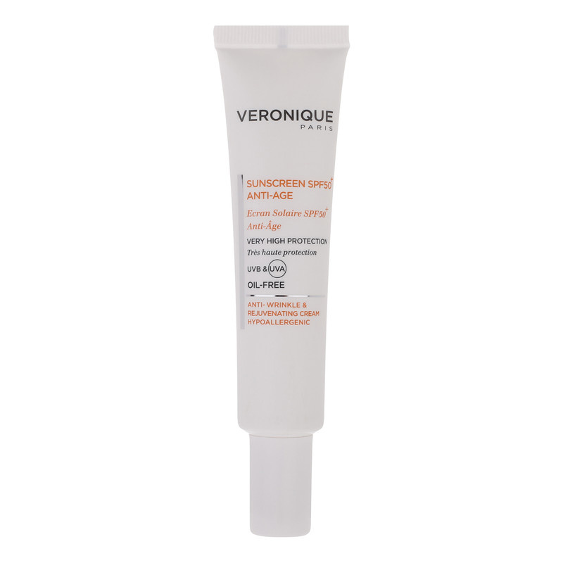 کرم ضد آفتاب بدون رنگ ورونیک SPF50 مدل Anti Age محافظ UVA وUVBو مناسب پوست چرب حجم 40 میلی لیتر کرم ضد آفتاب بدون رنگ ورونیک SPF50 مدل Anti Age محافظ UVA وUVBو مناسب پوست چرب حجم 40 میلی لیتر