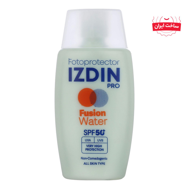 فلوئید ضد آفتاب بیرنگ صورت و گردن ایزدین پرو SPF 50 مدل Fusion Water مناسب برای انواع پوست حجم 50 میلی لیتر فلوئید ضد آفتاب بیرنگ صورت و گردن ایزدین پرو SPF 50 مدل Fusion Water مناسب برای انواع پوست حجم 50 میلی لیتر