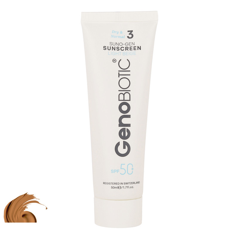 کرم ضد آفتاب رنگی صورت ژنوبایوتیک SPF 50 مدل SUNOGEN مناسب پوست های خشک و معمولی حجم 50 میلی لیتر کرم ضد آفتاب رنگی صورت ژنوبایوتیک SPF 50 مدل SUNOGEN مناسب پوست های خشک و معمولی حجم 50 میلی لیتر