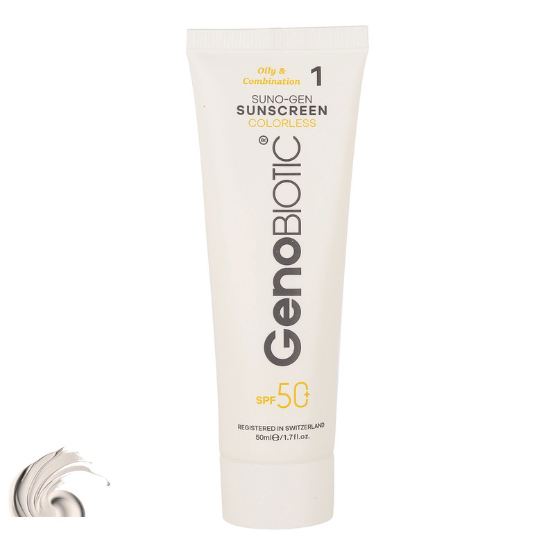 کرم ضدآفتاب بیرنگ ژنوبایوتیک SPF50 مدل 01 مناسب پوست های مختلط و چربو حجم 50 میلی لیتر کرم ضدآفتاب بیرنگ ژنوبایوتیک SPF50 مدل 01 مناسب پوست های مختلط و چربو حجم 50 میلی لیتر