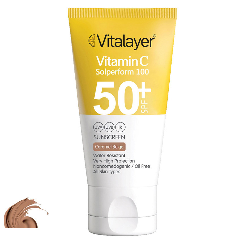 کرم ضد آفتاب رنگی ویتالیر، SPF 50، مدل CB، مناسب انواع پوست با تنالیته متوسط و حجم 40 میلیلیتر