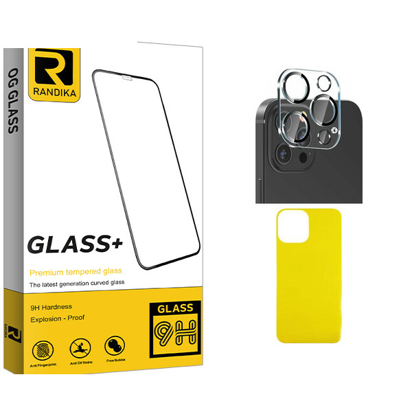 محافظ پشت گوشی راندیکا مدل Randika Glass FLL مناسب برای گوشی موبایل اپل iPhone 13 Pro  به همراه محافظ لنز دوربین