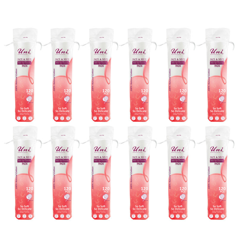 پد پاک کننده آرایش صورت یونی لد مدل  Ultra Soft/Cotton Silk دوازده بسته ۱۲۰ عددی