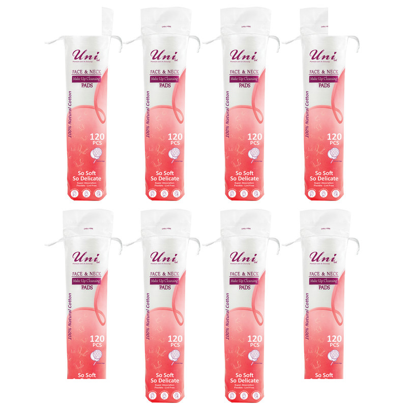 پد پاک کننده آرایش صورت یونی لد مدل  Ultra Soft.Cotton Silk هشت بسته 120 عددی