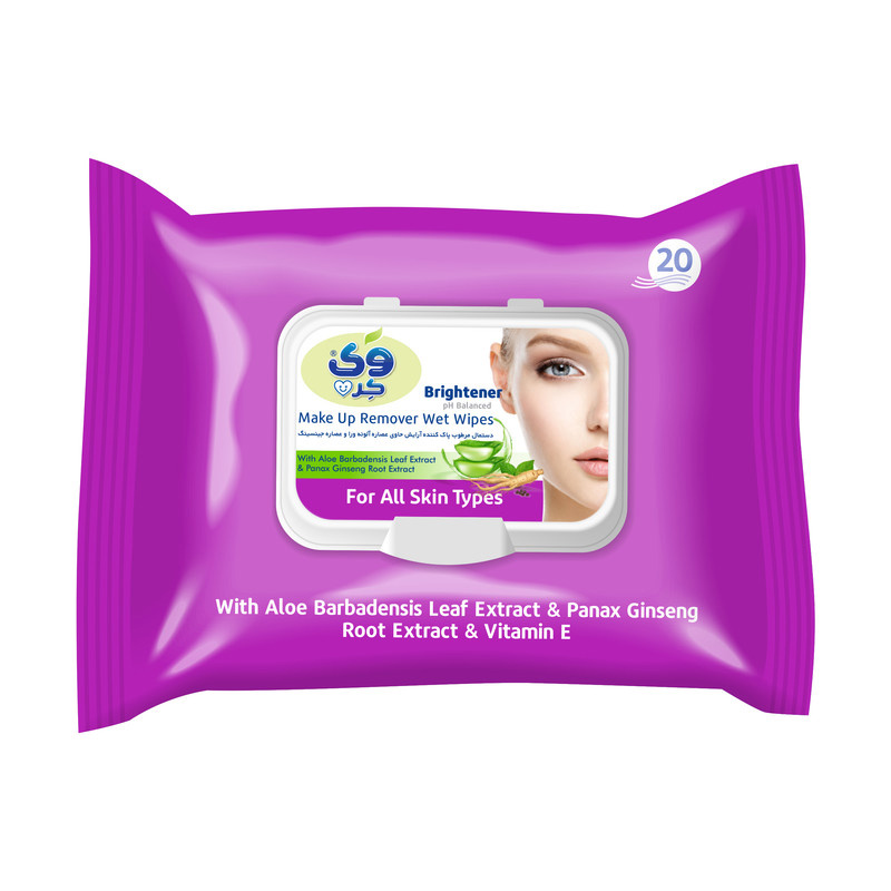 دستمال مرطوب وی کر مدل Ginseng- Aloe Vera بسته 20 عددی دستمال مرطوب وی کر مدل Ginseng- Aloe Vera بسته 20 عددی