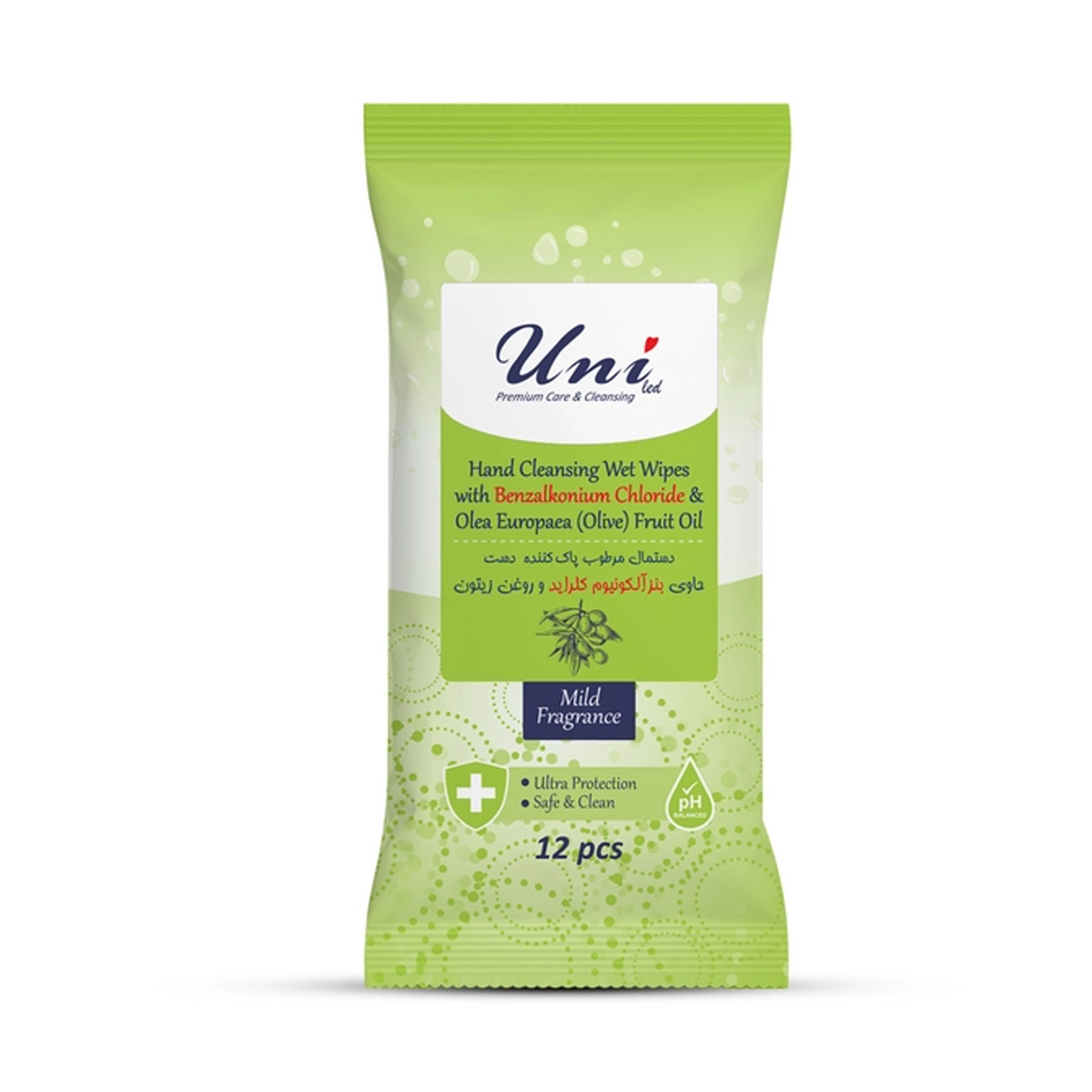 دستمال مرطوب جیبی ضد عفونی کننده دست یونی لد مدل Antibacterial حاوی روغن زیتون بسته 12 عددی دستمال مرطوب جیبی ضد عفونی کننده دست یونی لد مدل Antibacterial حاوی روغن زیتون بسته 12 عددی-small-image