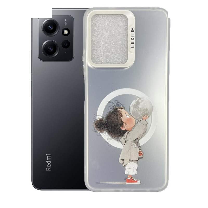 کاور طرح دختر و ماه مناسب برای گوشی موبایل شیائومی Redmi Note 12 4g