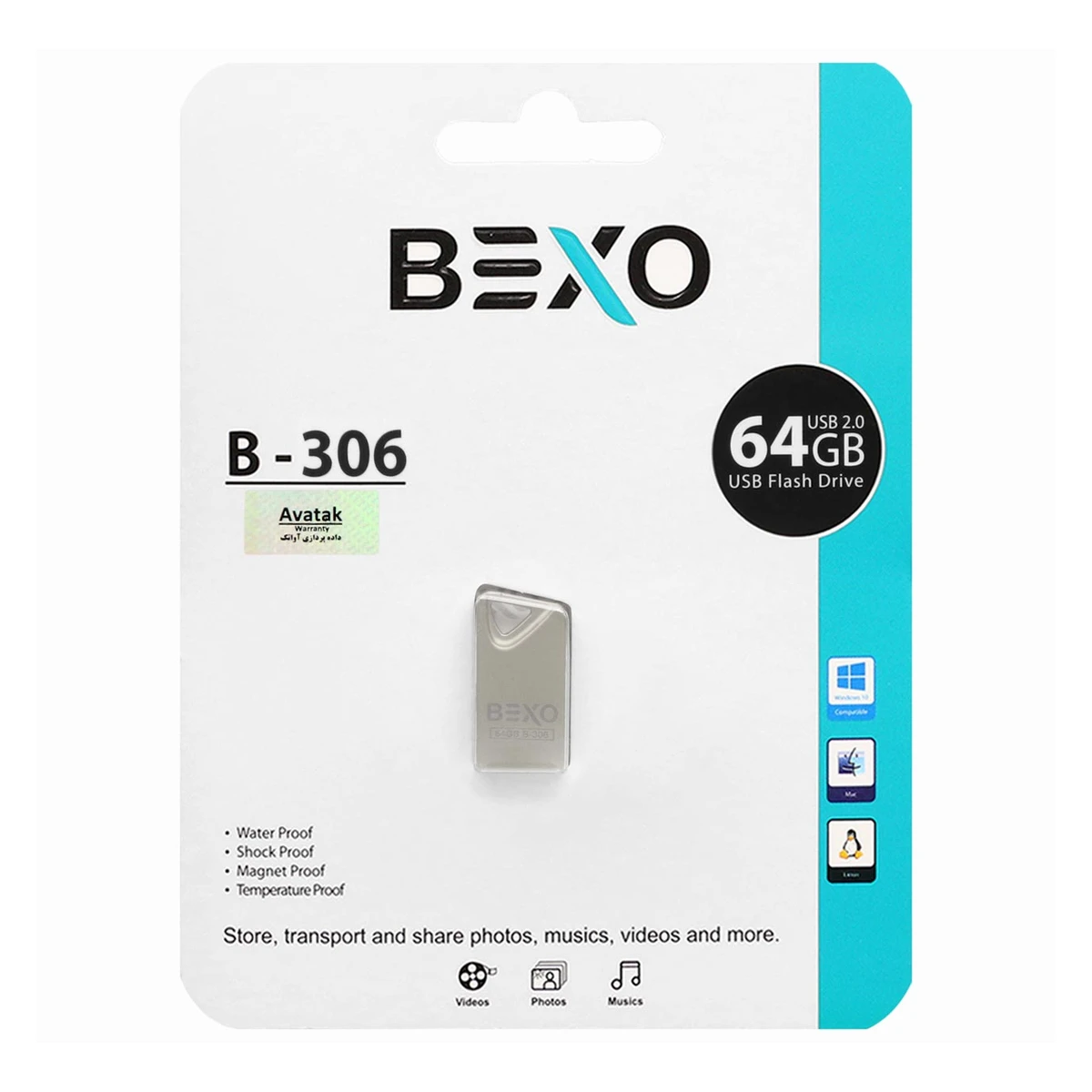 فلش مموری بکسو مدل B-306 ظرفیت 64 گیگابایت فلش مموری بکسو مدل B-306 ظرفیت 64 گیگابایت-small-image