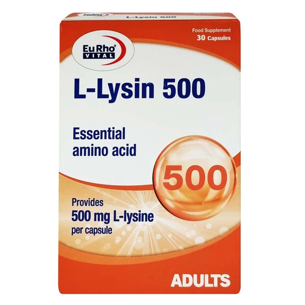 کپسول ال لیزین یوروویتال - 500 میلی گرم بسته 30 عددی-small-image