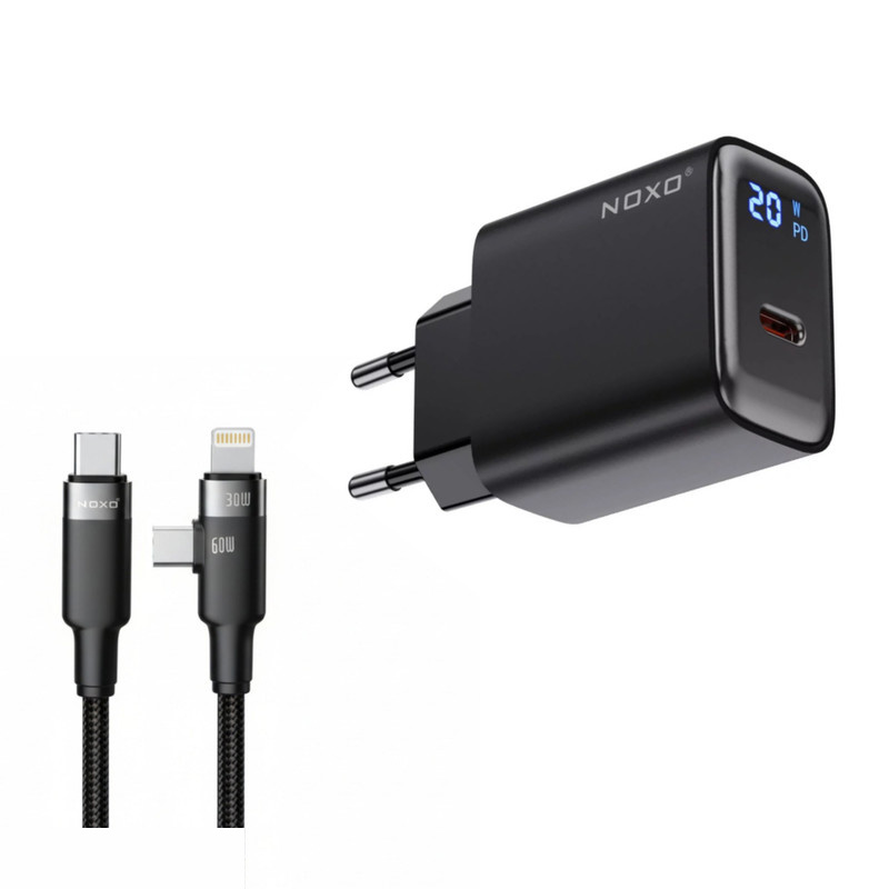 شارژر دیواری 20 وات نوکسو مدل CHN-5 به همراه کابل USB-C / لایتنینگ