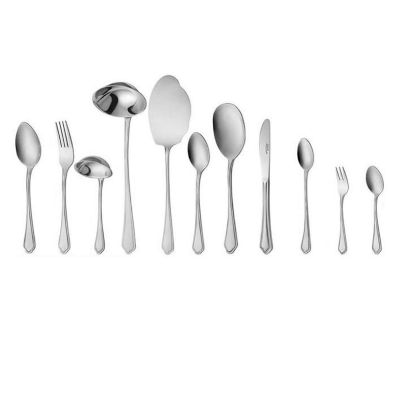 سرویس قاشق و چنگال 86 پارچه ناب استیل مدل ونیز