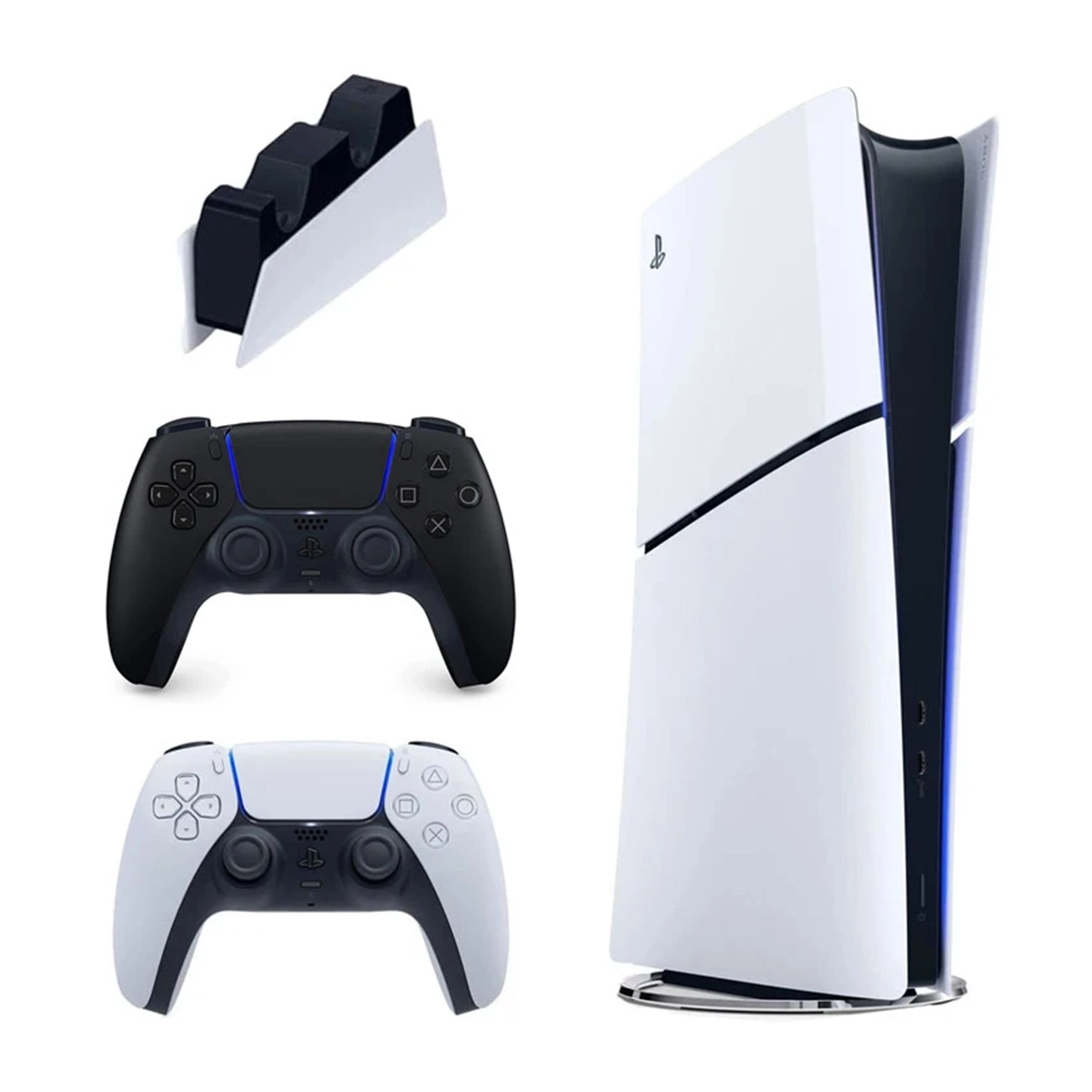 کنسول بازی سونی مدل PlayStation 5 Slim ظرفیت 825 گیگابایت ریجن CFI-2116 اروپا به همراه دسته اضافی مشکی و پایه شارژر-small-image