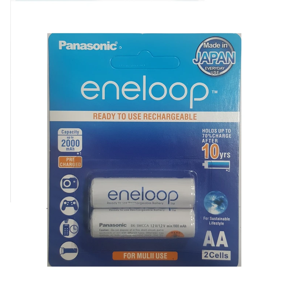 باتری قلمی قابل شارژ پاناسونیک مدل BK-3MCCE/4BT eneloop 2000 mha بسته 2 عددی باتری قلمی قابل شارژ پاناسونیک مدل BK-3MCCE/4BT eneloop 2000 mha بسته 2 عددی-small-image