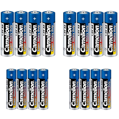 باتری قلمی و نیم قلمی کملیون مدل Super Heavy Duty بسته 16 عددی