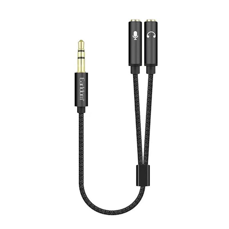 رابط مبدل 2 به 1 هدفون و میکروفون ارلدام مدل Splitter ET-AUX202