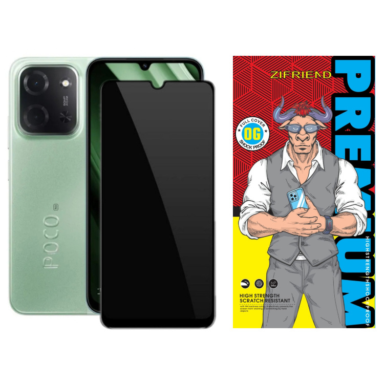 محافظ صفحه نمایش شیشه ای گوشی موبایل زیفرند مدل Privacy مناسب شیائومی Poco C85 5G