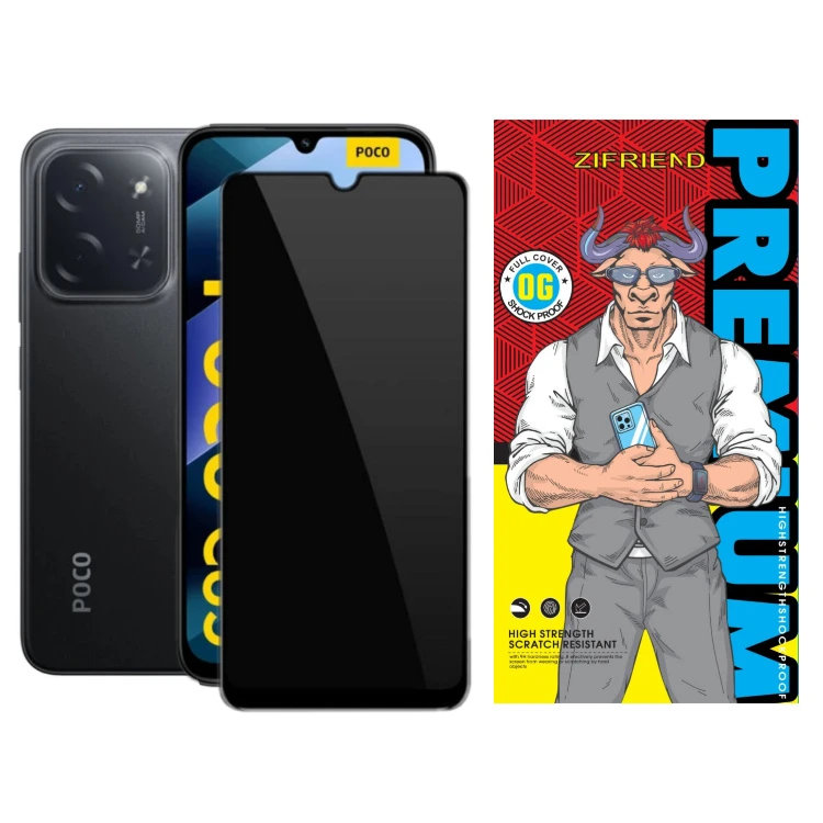 محافظ صفحه نمایش شیشه ای گوشی موبایل زیفرند مدل Privacy مناسب شیائومی Poco C85 4G