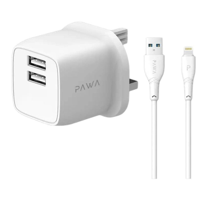 شارژر دیواری پاوا 12 وات مدل Pocket Mini به همراه کابل لایتنینگ