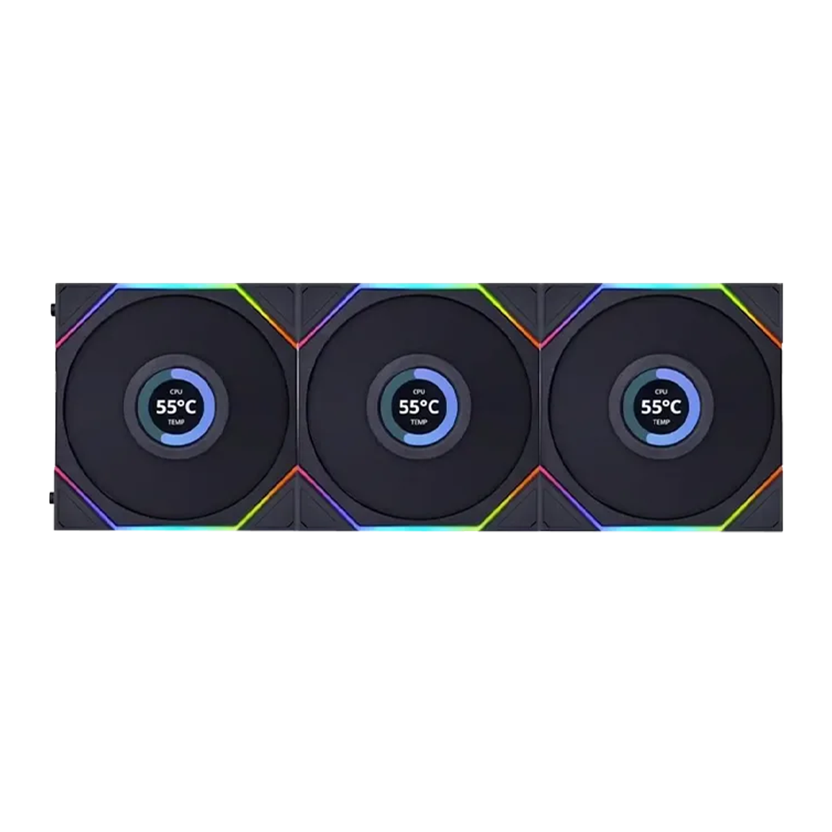 فن کیس لیان لی مدل UNI FAN TL LCD 120 REVERSE BLADE بسته 3 عددی-small-image