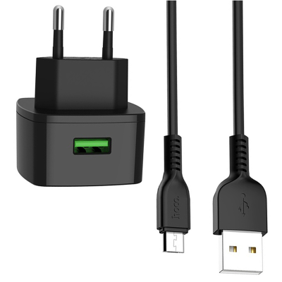 شارژر دیواری هوکو 18 وات مدل C70A به همراه کابل میکرو یو اس بی شارژر دیواری هوکو مدل C70A به همراه کابل تبدیل microUSB