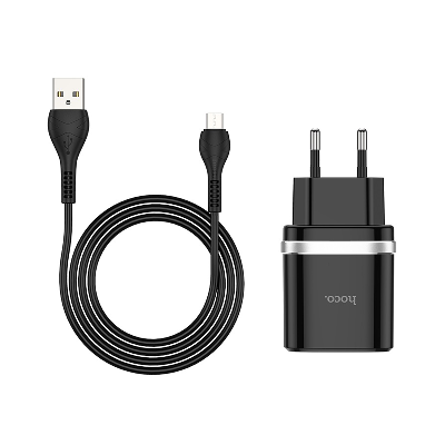 شارژر دیواری هوکو مدل C12Q به همراه کابل میکرو یو اس بی شارژر دیواری هوکو مدل C12Q به همراه کابل تبدیل microUSB