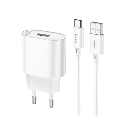 شارژر دیواری هوکو 18 وات مدل C109A به همراه کابل تایپ سی