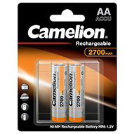 باتری قلمی قابل شارژ کملیون مدل Ni-MH Rechargeable بسته 2 عددی - ظرفیت 2700 میلی آمپر باتری قلمی قابل شارژ کملیون مدل Ni-MH Rechargeable بسته 2 عددی - ظرفیت 2700 میلی آمپر