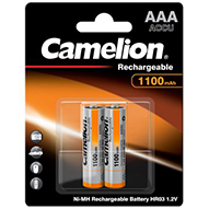   باتری نیم قلمی قابل شارژ کملیون مدل Ni-MH Rechargeable بسته 2 عددی - ظرفیت 1100 میلی آمپر