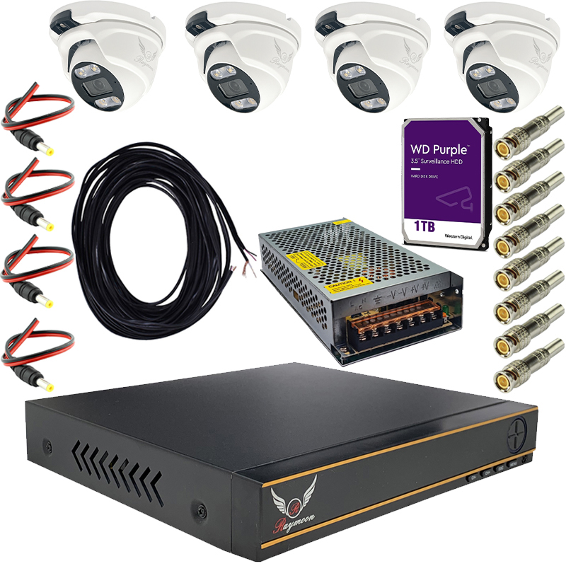 سیستم امنیتی دوربین مداربسته رایمون مدل 5 مگاپیکسل کد RP-5M-HI4C-06
