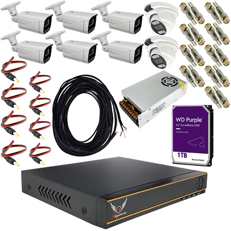 سیستم امنیتی دوربین مداربسته رایمون مدل 5 مگاپیکسل کد RP-5M-HI8C-03