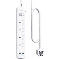 چند راهی برق انکر مدل 6IN1 USB Power Strip A9141 (دارای 2 پورت USB)