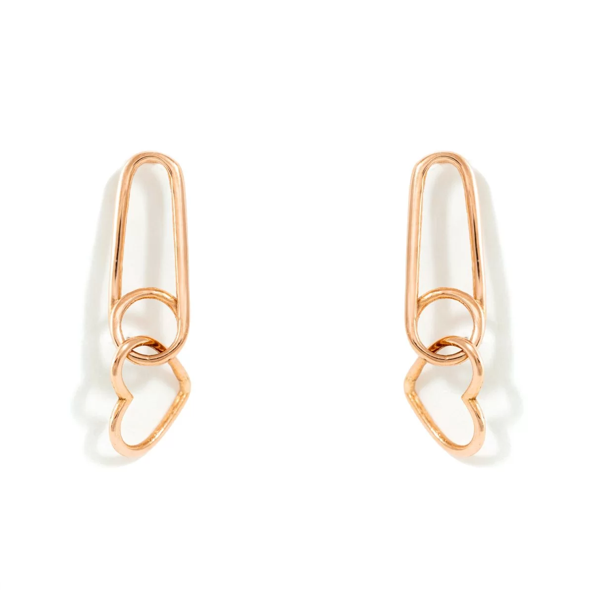 گوشواره طلا زنانه طرح سنجاق قلب کد E1083