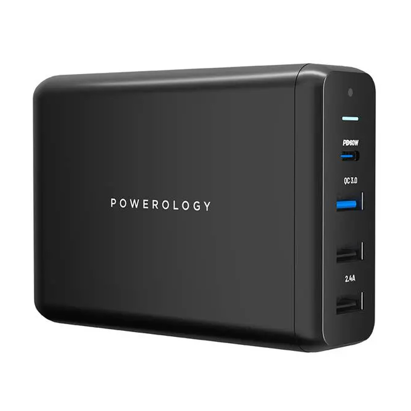 شارژر رومیزی پاورولوجی مدل PWCUQC001 توان 75 وات شارژر رومیزی 75 وات پاورولوجی مدل PWCUQC001