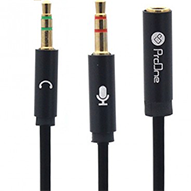  کابل مبدل جک 3.5 به AUX پرووان مدل PCA40 - طول 0.3 متر