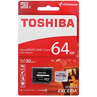 کارت حافظه microSDHC توشیبا مدل EXCERIA M302-EA کلاس 10 استاندارد UHS-I U1 سرعت 90MBps ظرفیت 64 گیگابایت به همراه آداپتور