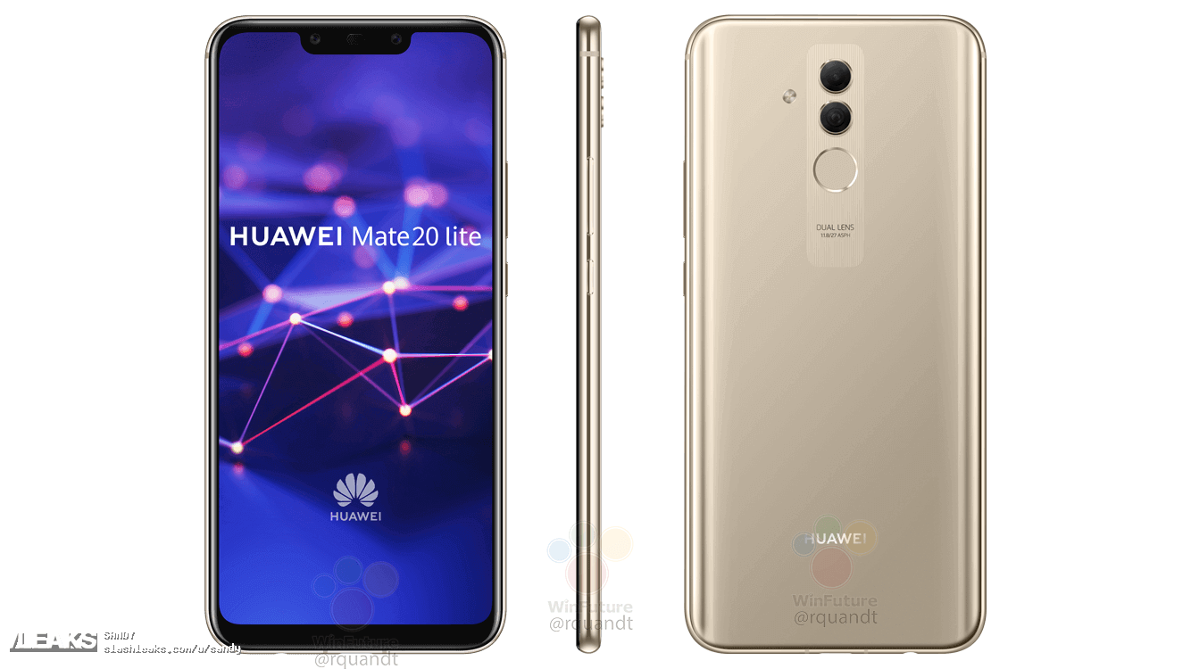 طراحی ناچ در اولین رندرهای مطبوعاتی هواوی Mate 20 Lite افشا شد
