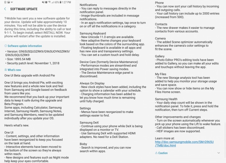 گوشی های سامسونگ گلکسی S9 و +S9 نسخه آزمایشی اندروید 9.0 را دریافت کردند