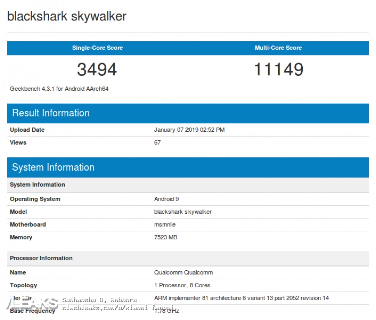 گیکبنچ بلک شارک 2