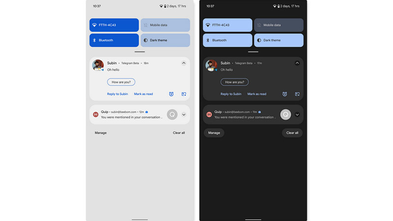 Notification Shade در اندروید 12