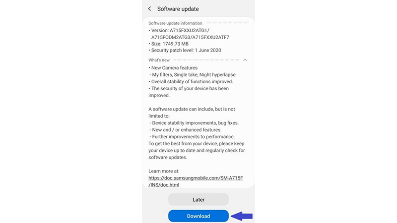 ارتقا اندروید سامسونگ