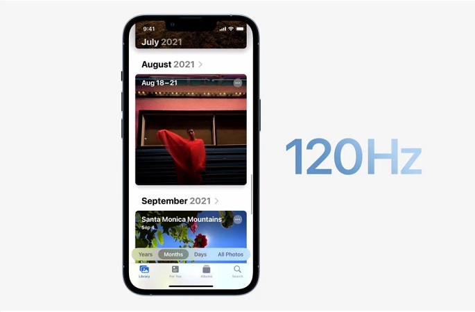 نمایشگر 120 هرتز آیفون 13 پرو مکس
