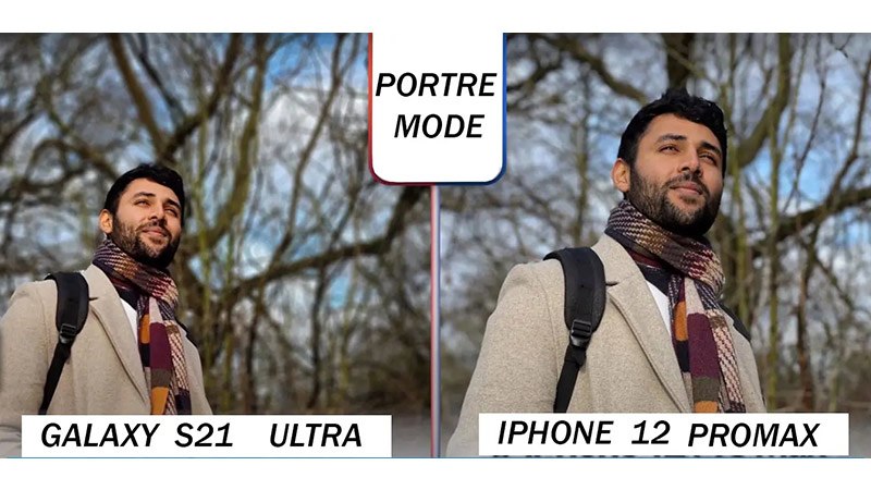 مقایسه دوربین پرتره آیفون 12 پرو مکس با S21 اولترا سامسونگ