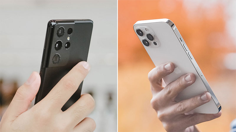 مقایسه آیفون 12 پرو مکس با گوشی S21 ultra