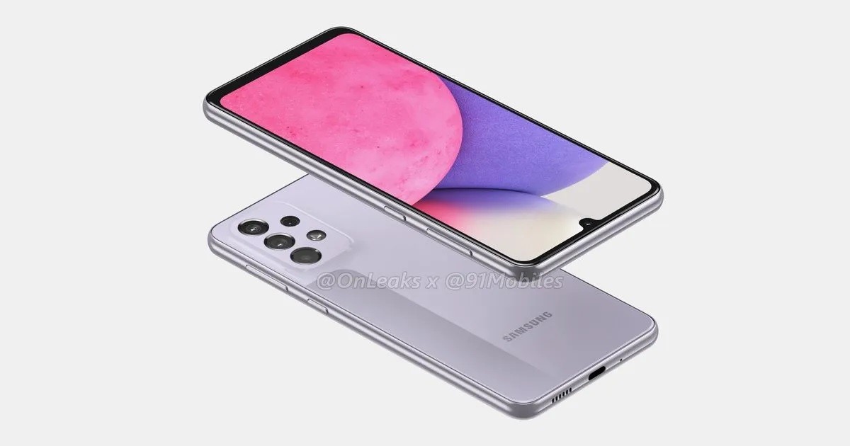 نمای پشت و جلوی گوشی A33 5G