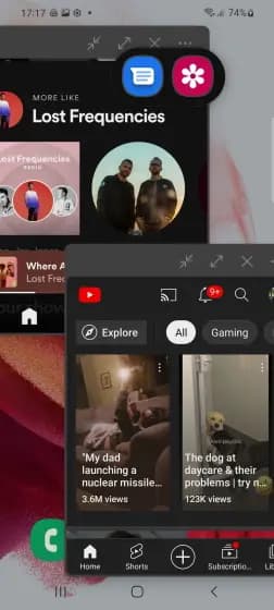 بهبود حالت multi tasking در one ui 4