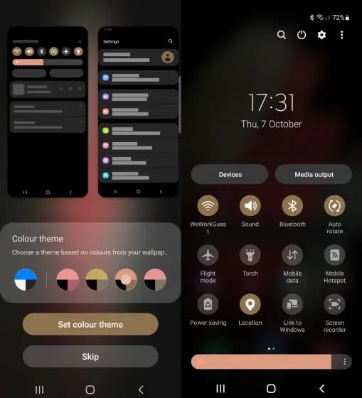 ظاهر One ui 4.0 رابط کاربری